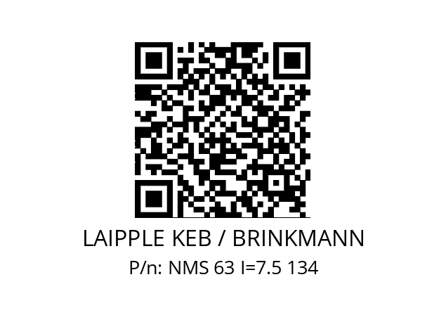   LAIPPLE KEB / BRINKMANN NMS 63 I=7.5 134