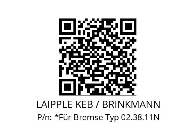   LAIPPLE KEB / BRINKMANN *Für Bremse Typ 02.38.11N