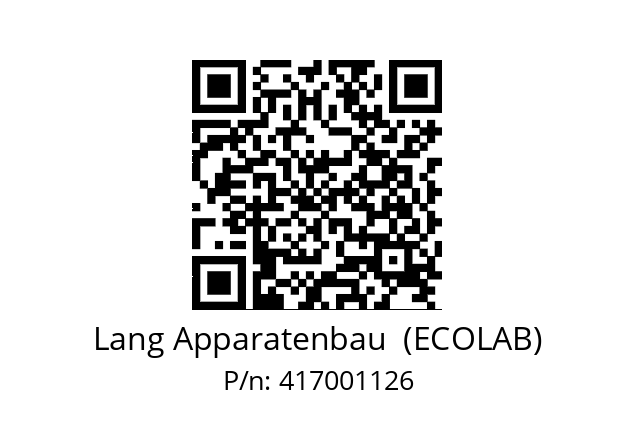   Lang Apparatenbau  (ECOLAB) 417001126