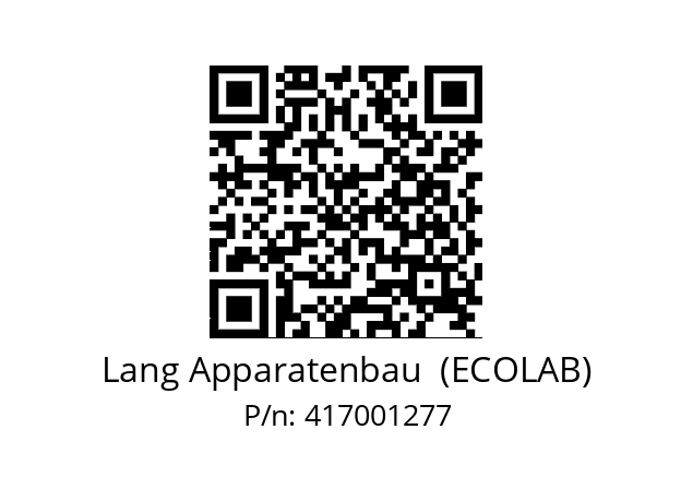   Lang Apparatenbau  (ECOLAB) 417001277