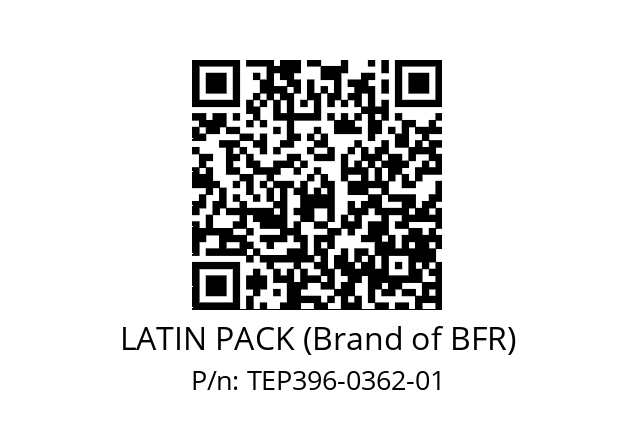   LATIN PACK (Brand of BFR) TEP396-0362-01