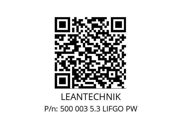   LEANTECHNIK 500 003 5.3 LIFGO PW