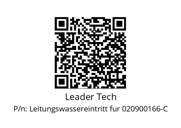   Leader Tech Leitungswassereintritt fur 020900166-C