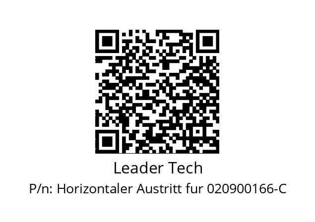   Leader Tech Horizontaler Austritt fur 020900166-C