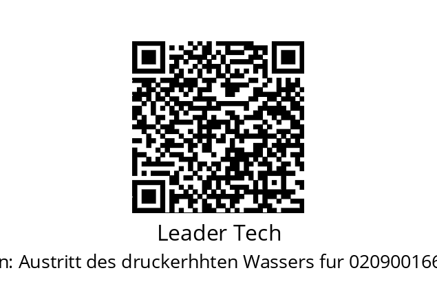   Leader Tech Austritt des druckerhhten Wassers fur 020900166-C