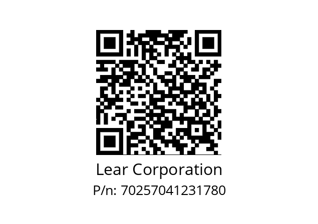   Lear Corporation 70257041231780