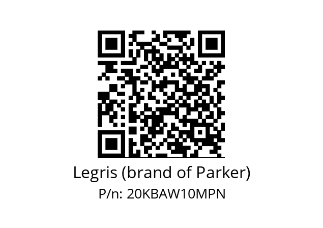   Legris (brand of Parker) 20KBAW10MPN