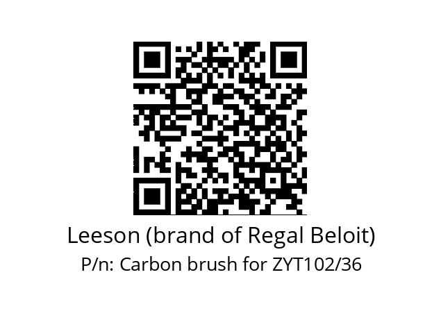   Leeson (brand of Regal Beloit) Carbon brush for ZYT102/36