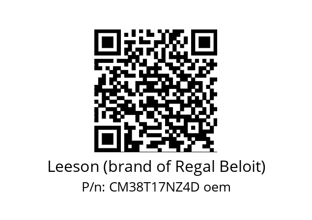   Leeson (brand of Regal Beloit) CM38T17NZ4D oem