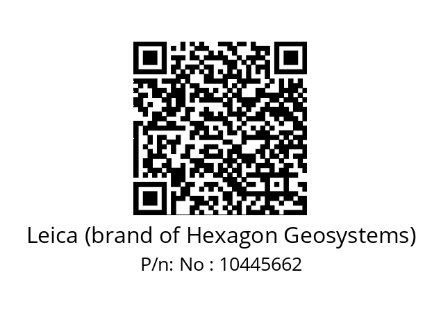   Leica (brand of Hexagon Geosystems) No : 10445662