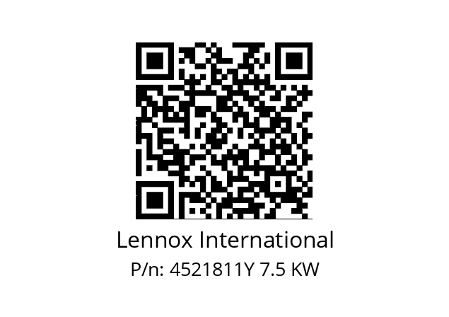   Lennox International 4521811Y 7.5 KW