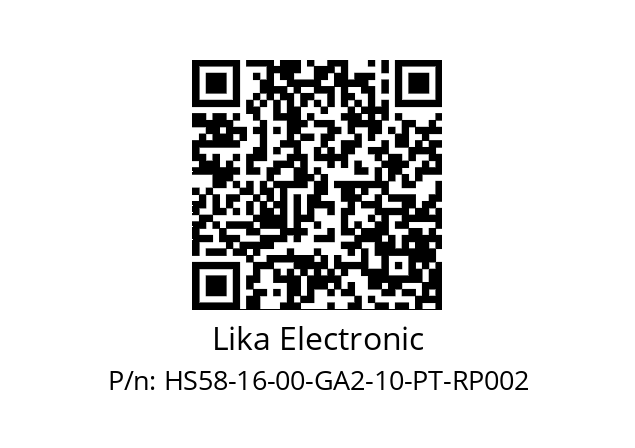   Lika Electronic HS58-16-00-GA2-10-PT-RP002