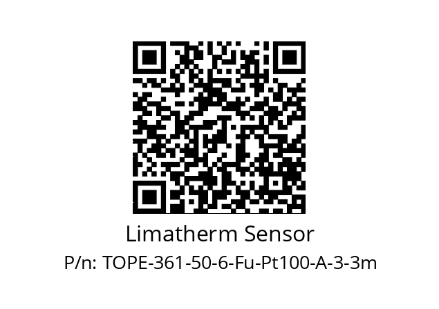   Limatherm Sensor TOPE-361-50-6-Fu-Pt100-A-3-3m