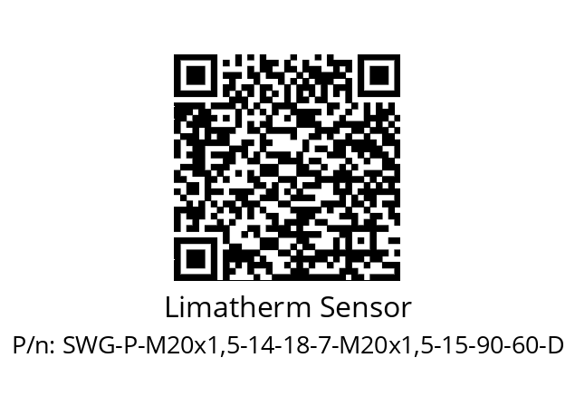   Limatherm Sensor SWG-P-M20x1,5-14-18-7-M20x1,5-15-90-60-D