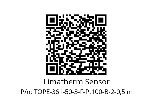   Limatherm Sensor TOPE-361-50-3-F-Pt100-B-2-0,5 m