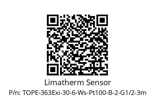   Limatherm Sensor TOPE-363Exi-30-6-Ws-Pt100-B-2-G1/2-3m