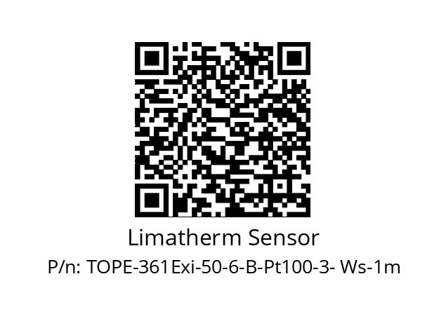   Limatherm Sensor TOPE-361Exi-50-6-B-Pt100-3- Ws-1m