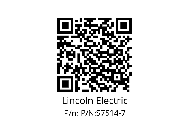   Lincoln Electric P/N:S7514-7