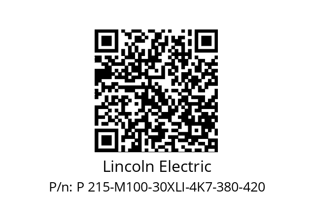   Lincoln Electric P 215-M100-30XLI-4K7-380-420