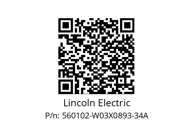   Lincoln Electric 560102-W03X0893-34A