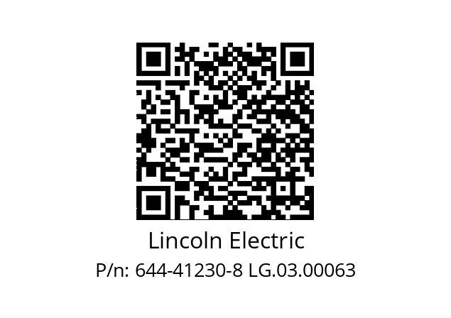   Lincoln Electric 644-41230-8 LG.03.00063