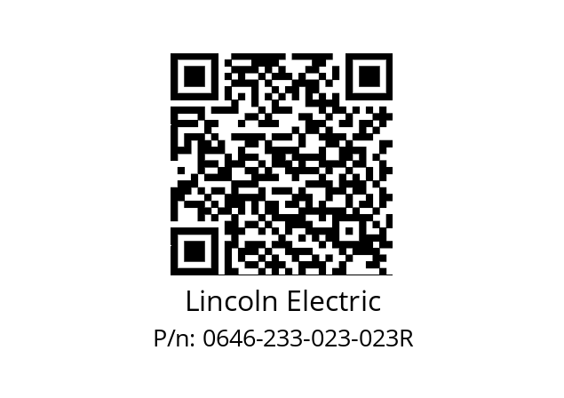   Lincoln Electric 0646-233-023-023R