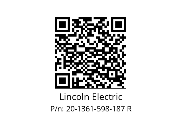   Lincoln Electric 20-1361-598-187 R