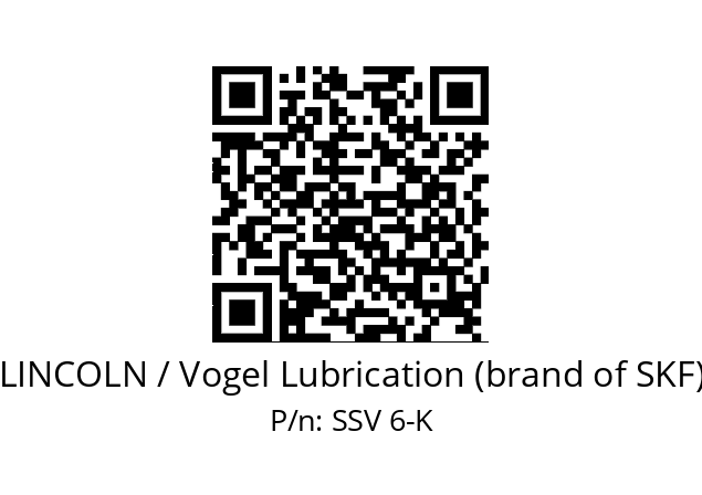   LINCOLN / Vogel Lubrication (brand of SKF) SSV 6-K