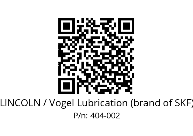   LINCOLN / Vogel Lubrication (brand of SKF) 404-002