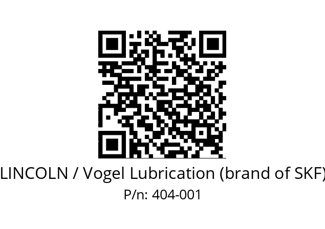   LINCOLN / Vogel Lubrication (brand of SKF) 404-001