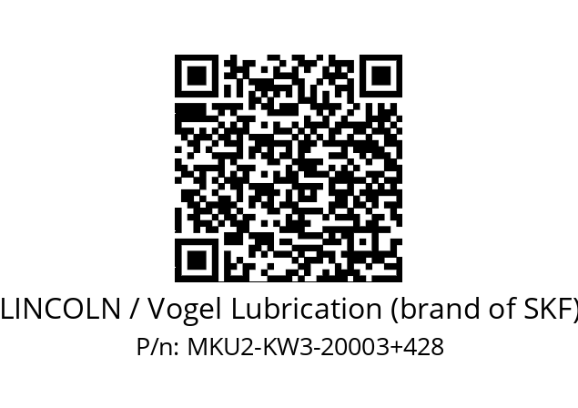   LINCOLN / Vogel Lubrication (brand of SKF) MKU2-KW3-20003+428