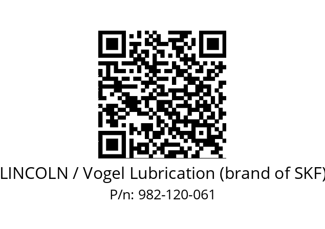   LINCOLN / Vogel Lubrication (brand of SKF) 982-120-061