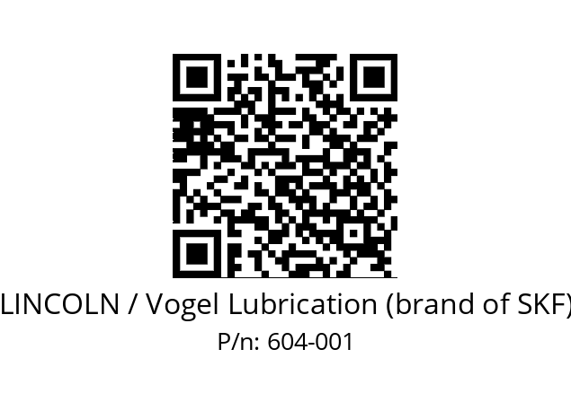   LINCOLN / Vogel Lubrication (brand of SKF) 604-001