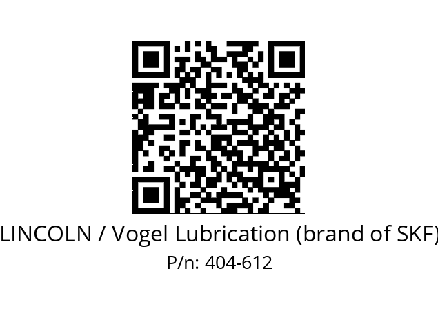   LINCOLN / Vogel Lubrication (brand of SKF) 404-612