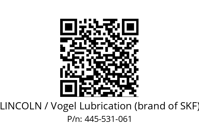   LINCOLN / Vogel Lubrication (brand of SKF) 445-531-061