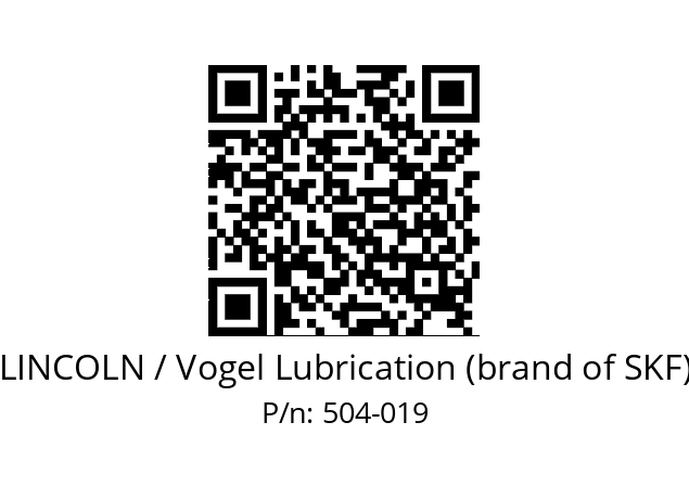   LINCOLN / Vogel Lubrication (brand of SKF) 504-019