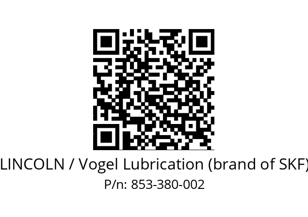   LINCOLN / Vogel Lubrication (brand of SKF) 853-380-002