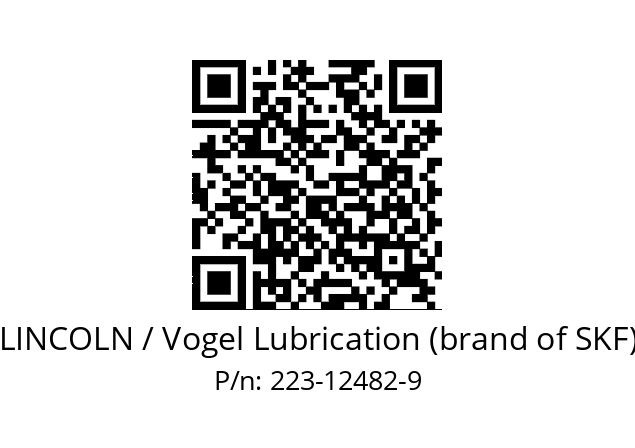   LINCOLN / Vogel Lubrication (brand of SKF) 223-12482-9