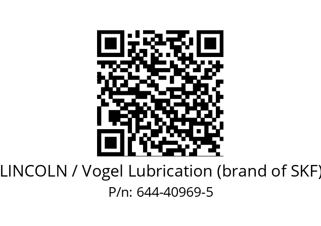   LINCOLN / Vogel Lubrication (brand of SKF) 644-40969-5