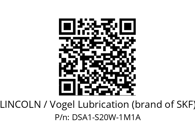   LINCOLN / Vogel Lubrication (brand of SKF) DSA1-S20W-1M1A