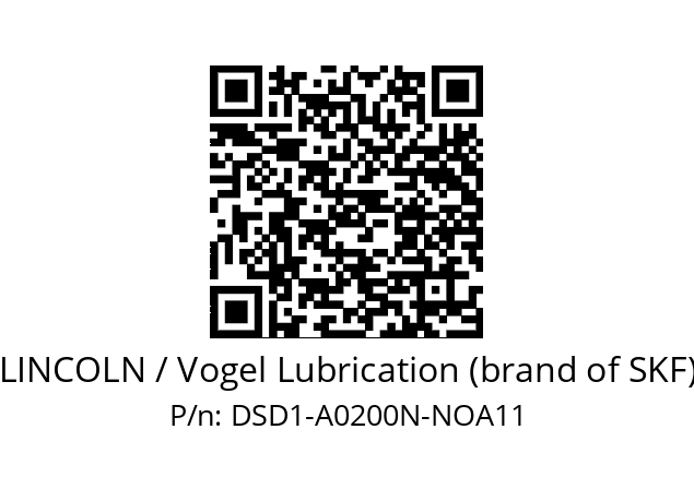   LINCOLN / Vogel Lubrication (brand of SKF) DSD1-A0200N-NOA11