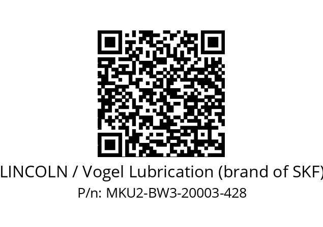   LINCOLN / Vogel Lubrication (brand of SKF) MKU2-BW3-20003-428