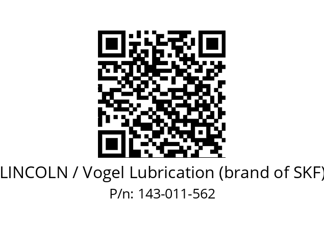   LINCOLN / Vogel Lubrication (brand of SKF) 143-011-562