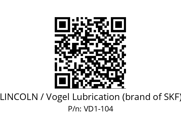   LINCOLN / Vogel Lubrication (brand of SKF) VD1-104