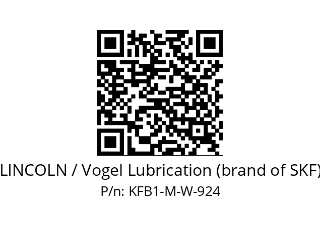   LINCOLN / Vogel Lubrication (brand of SKF) KFB1-M-W-924