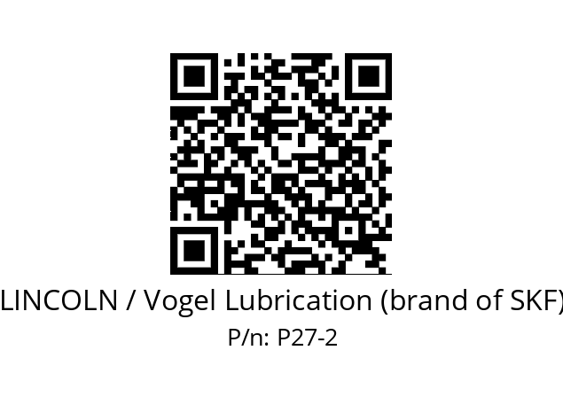   LINCOLN / Vogel Lubrication (brand of SKF) P27-2