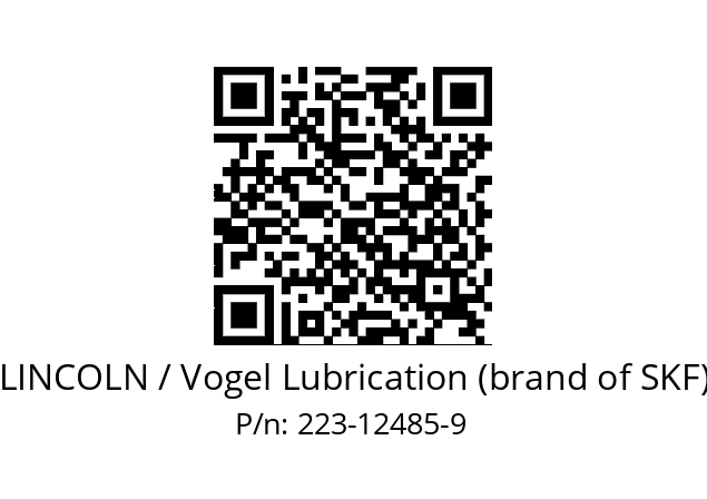   LINCOLN / Vogel Lubrication (brand of SKF) 223-12485-9 