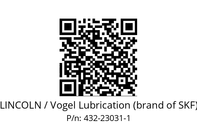   LINCOLN / Vogel Lubrication (brand of SKF) 432-23031-1