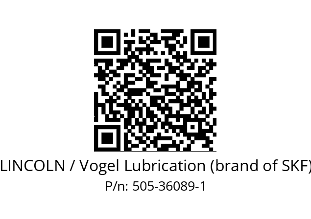   LINCOLN / Vogel Lubrication (brand of SKF) 505-36089-1