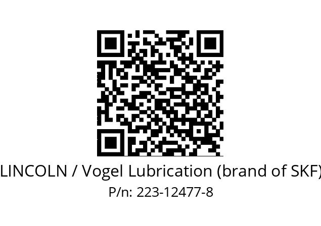   LINCOLN / Vogel Lubrication (brand of SKF) 223-12477-8